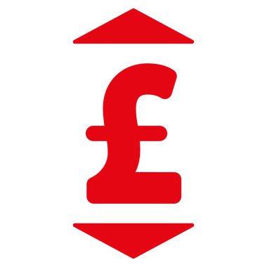 Pound yukarı aşağı düz vektör simgesi simgesi
