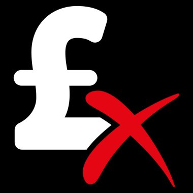 Lirası düz vektör simgesi simgesi reddetmek