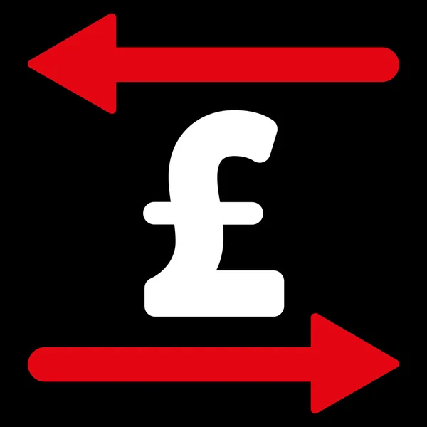 Pfund Transaktionen flaches Vektor Symbol Symbol — Stockvektor