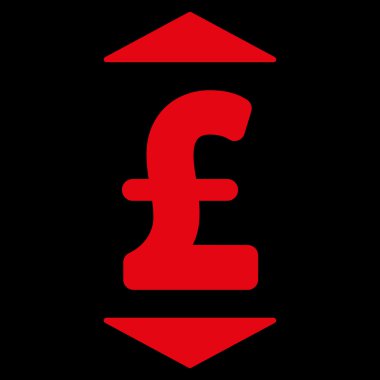 Pound yukarı aşağı düz vektör simgesi simgesi