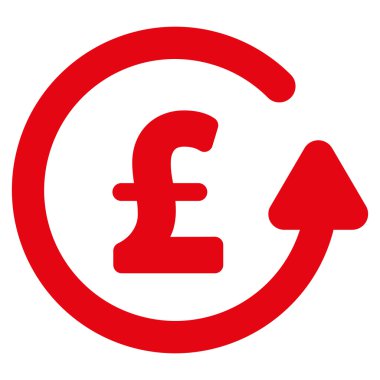 Ters ibraz Lirası düz vektör simgesi simgesi