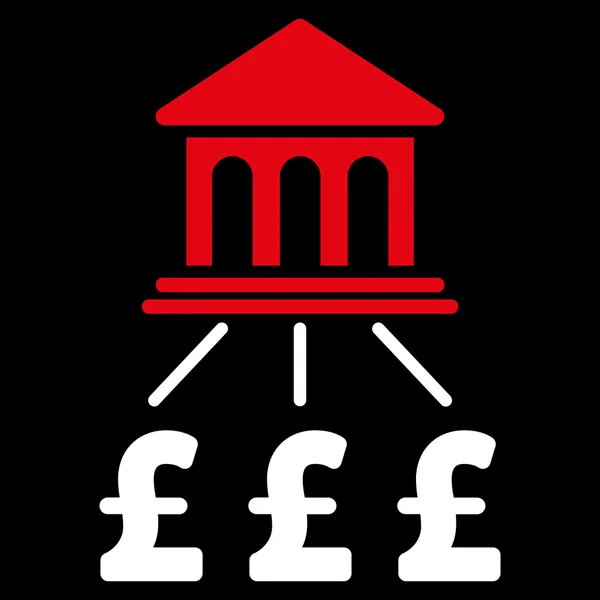 Pfund Bank Schema flache Vektor Symbol Symbol — Stockvektor