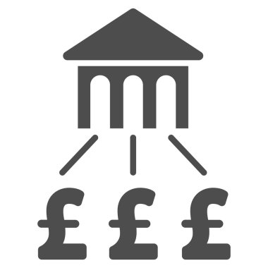 Lirası banka yapısı düz vektör simgesi simgesi