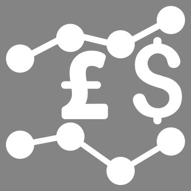 Lirası ve Doları eğilimleri düz vektör simgesi simgesi