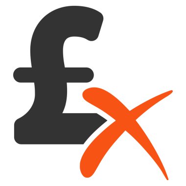 Lirası düz vektör simgesi simgesi reddetmek