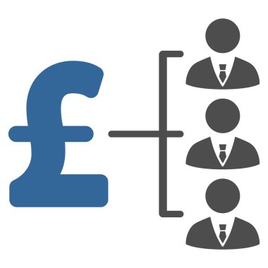 Personel Pound ödeme düz vektör simgesi simgesi