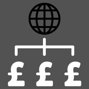 Küresel Pound ödeme düz vektör simgesi simgesi