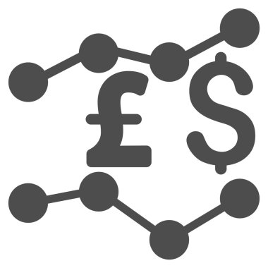 Lirası ve Doları eğilimleri düz vektör simgesi simgesi