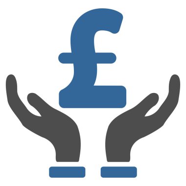 Lirası sigorta eller düz vektör simgesi simgesini