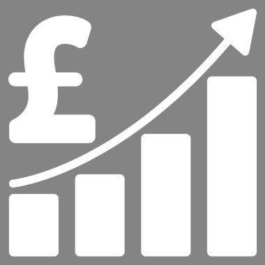 Pound Satış büyüme grafik düz vektör simgesi simgesi