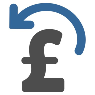 Pound ödeme düz vektör simgesi simgesi geri al