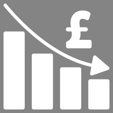 Lirası durgunluk Bar grafik düz vektör simgesi simgesi