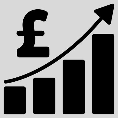 Lirası mali çubuk grafik düz vektör simgesi simgesi