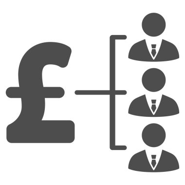 Personel Pound ödeme düz vektör simgesi simgesi