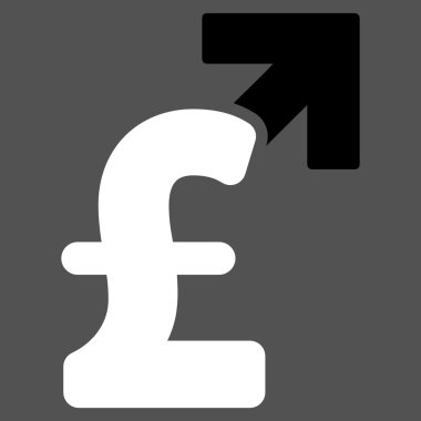 Lirası büyüme düz vektör simgesi simgesi