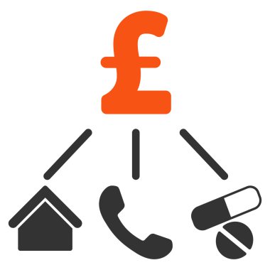 Hayat Lirası düz vektör simgesi simgesi giderleri