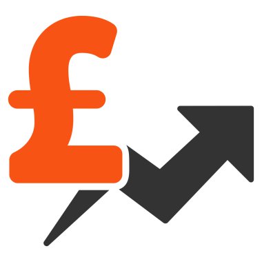 Lirası fiyat büyüme düz vektör simgesi simgesi