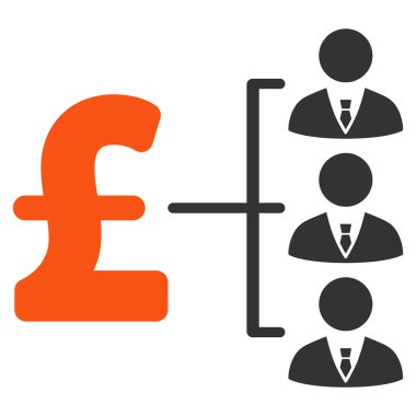 Personel Pound ödeme düz vektör simgesi simgesi