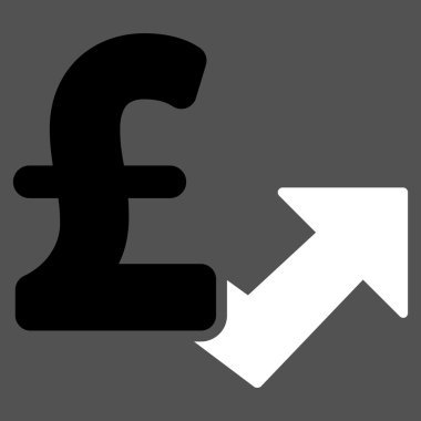 Lirası büyüme düz vektör simgesi simgesi