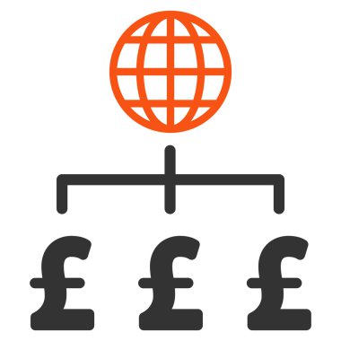 Küresel Pound ödeme düz vektör simgesi simgesi