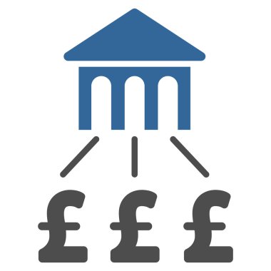 Lirası banka yapısı düz vektör simgesi simgesi