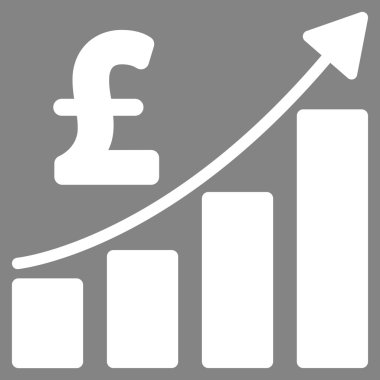 Lirası mali çubuk grafik düz vektör simgesi simgesi