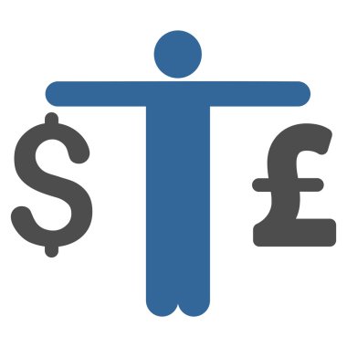 Kişi karşılaştırmak Doları Lirası düz vektör simgesi simgesi