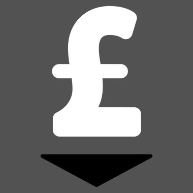 Lirası aşağı düz vektör simgesi simgesi