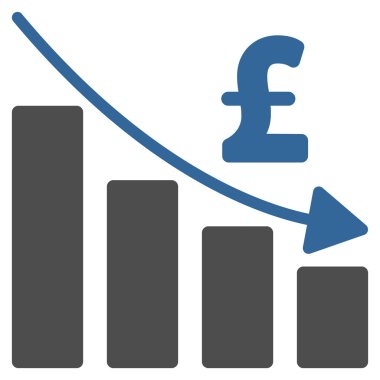 Lirası durgunluk Bar grafik düz vektör simgesi simgesi