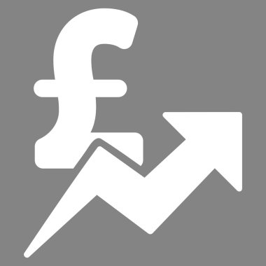 Pound Satış büyüme düz vektör simgesi simgesi