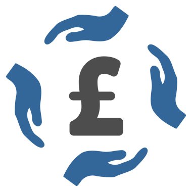 Lirası bakım eller düz vektör simgesi simgesini