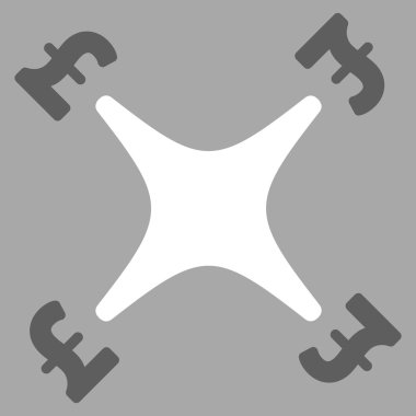 Pound Business Drone Flat Vector Icon Symbol