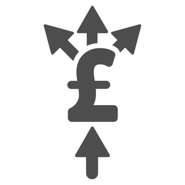 Pound ödeme düz vektör simgesi simgesi bölmek