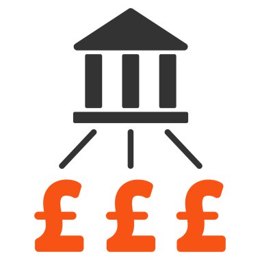 Banka Pound ödeme düz vektör simgesi simgesi