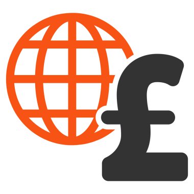 Küresel Lirası ekonomi düz vektör simgesi simgesi