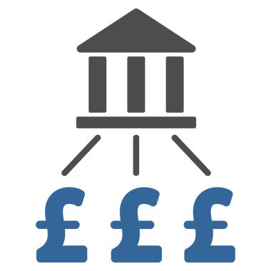 Banka Pound ödeme düz vektör simgesi simgesi