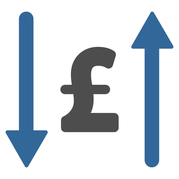 Pfund tauschen flache Vektor-Symbol-Symbol — Stockvektor