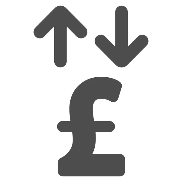 Libra transacciones plano vector icono símbolo — Vector de stock