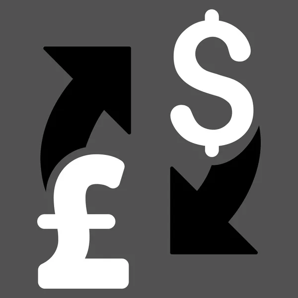 Simbol Ikon Vektor Flat Pertukaran Dollar Pound - Stok Vektor