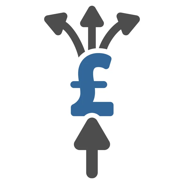 Dividere i pagamenti libbra piatto vettoriale icona simbolo — Vettoriale Stock