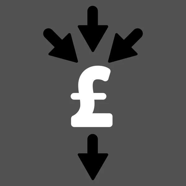 Pound Combine Payments Symbole d'icône vectorielle plate — Image vectorielle