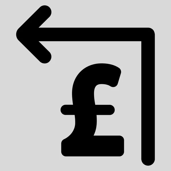 Pfund-Moneyback-Symbol mit flachem Vektor — Stockvektor