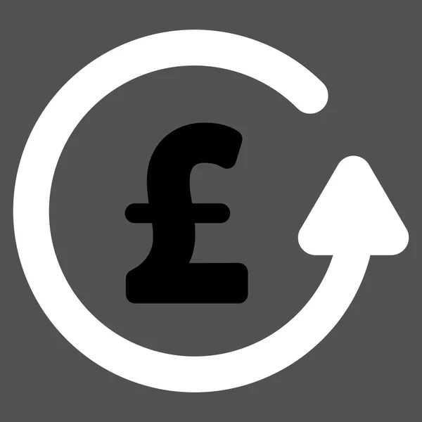 Chargeback Pound Flat Vector Icon Symbol — Stock Vector