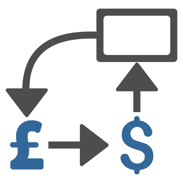 Pound Dollar Flow Chart Flat Vector Icon Symbol — Stock Vector