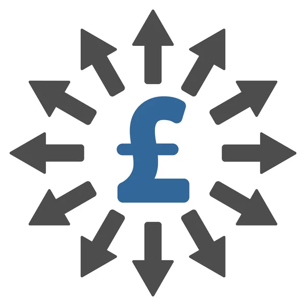 Pound Money Distribution Flat Vector Icon Symbol — Stock Vector