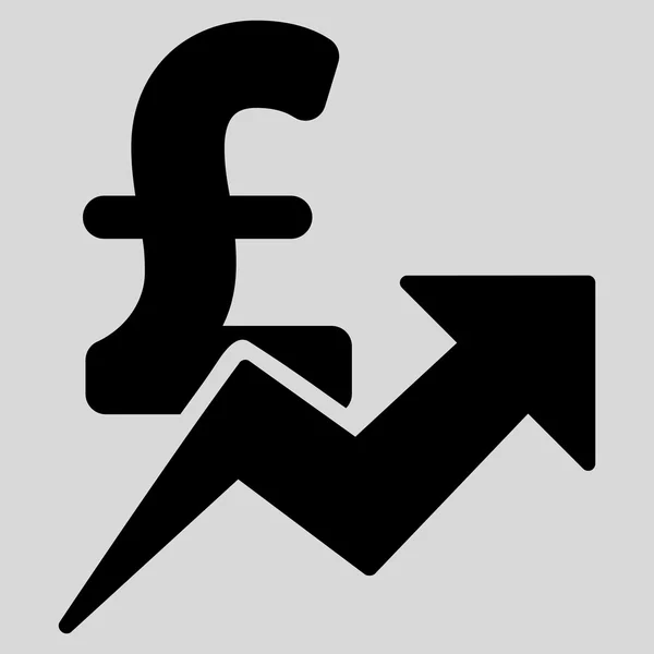 Font árbevétel-növekedés lapos Vector Icon szimbólum — Stock Vector