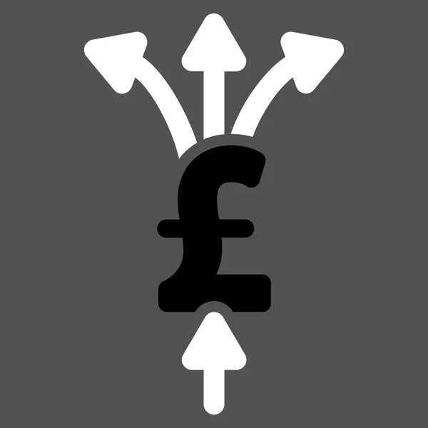 Divida os pagamentos da libra Símbolo plano do ícone do vetor — Vetor de Stock