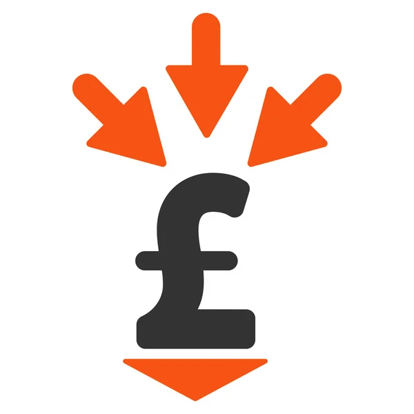 Integrare il simbolo dell'icona vettoriale piatto di pagamento della libbra — Vettoriale Stock