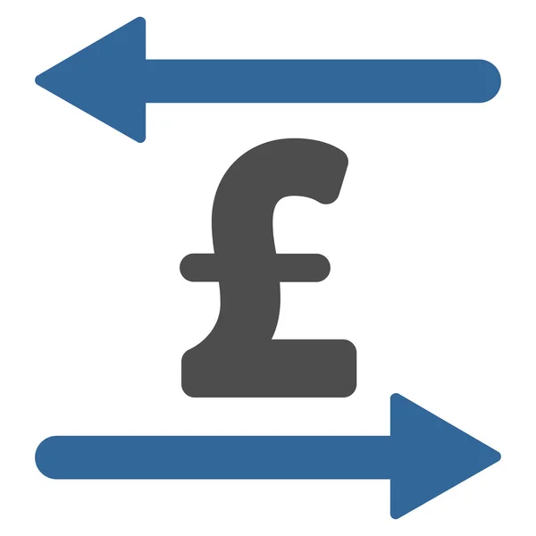 Pound Transactions Flat Vector Icon Symbol — Stock Vector