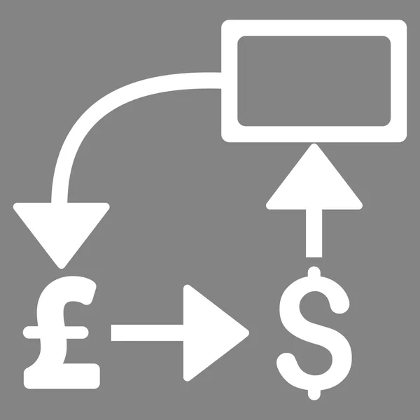 Pound Dollar Flow Chart Flat Vector Icon Symbol — Stock Vector